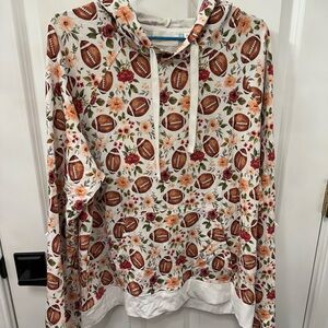 Mia and Tess Floral Football Print Hoodie